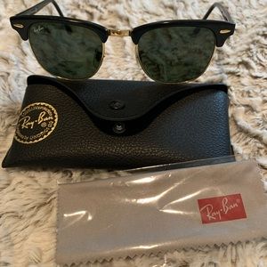 Rayban Classic Clubmaster Black and Gold